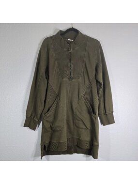 Daily Practice Anthropologie Sweatshirt Dress Women Large Green Athleisure